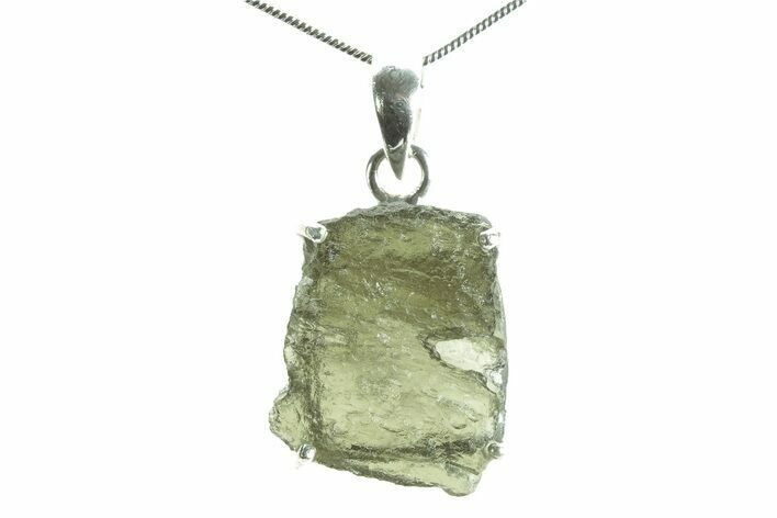Green Moldavite Tektite Pendant ( g) - Czech Republic #376313